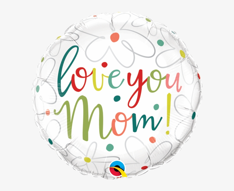 Qualatex 18 Inches Love You Mom Scribble Flower Foil - Qualatex, transparent png download