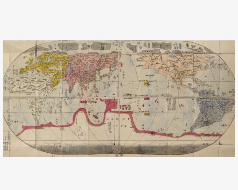 Download Japanese World Map - Old World Map Of China, transparent png download