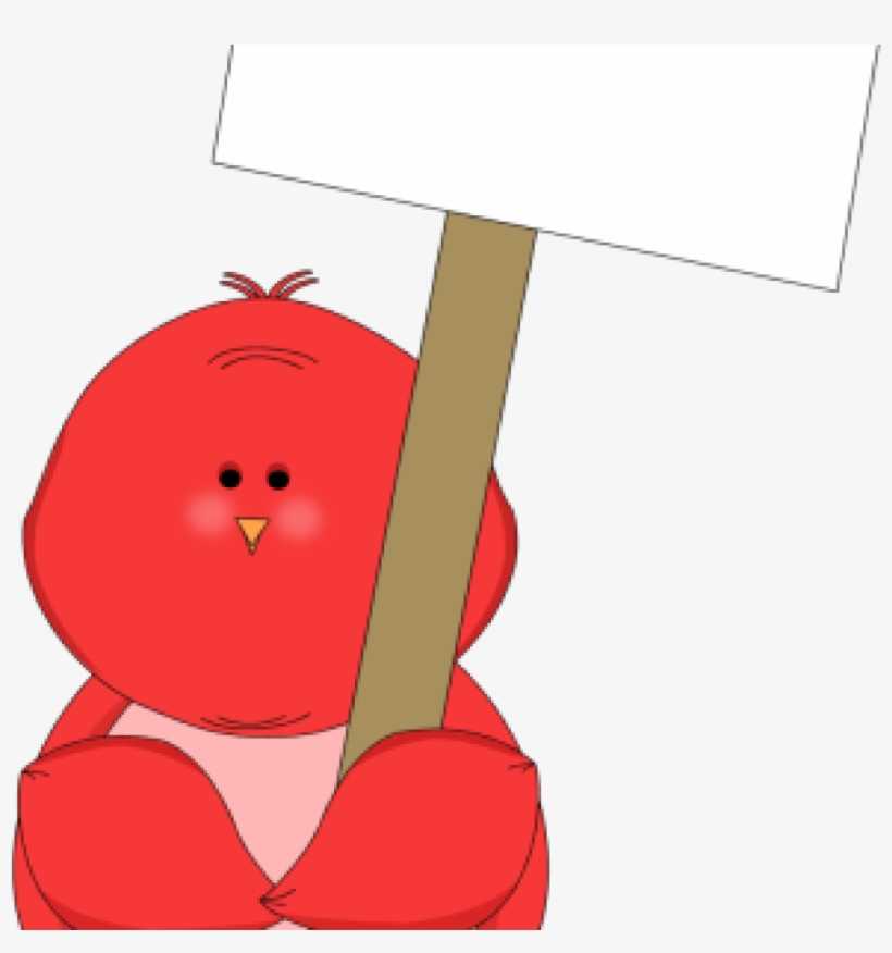 Blank Sign Clipart Blank Sign Clipart Red Bird Holding, transparent png download