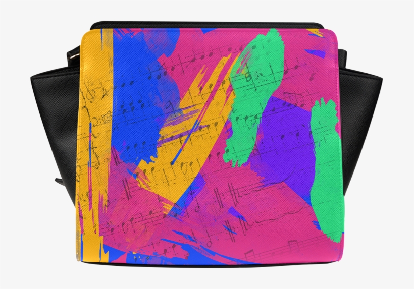 Groovy Paint Brush Strokes With Music Notes Satchel - Visual Arts, transparent png download
