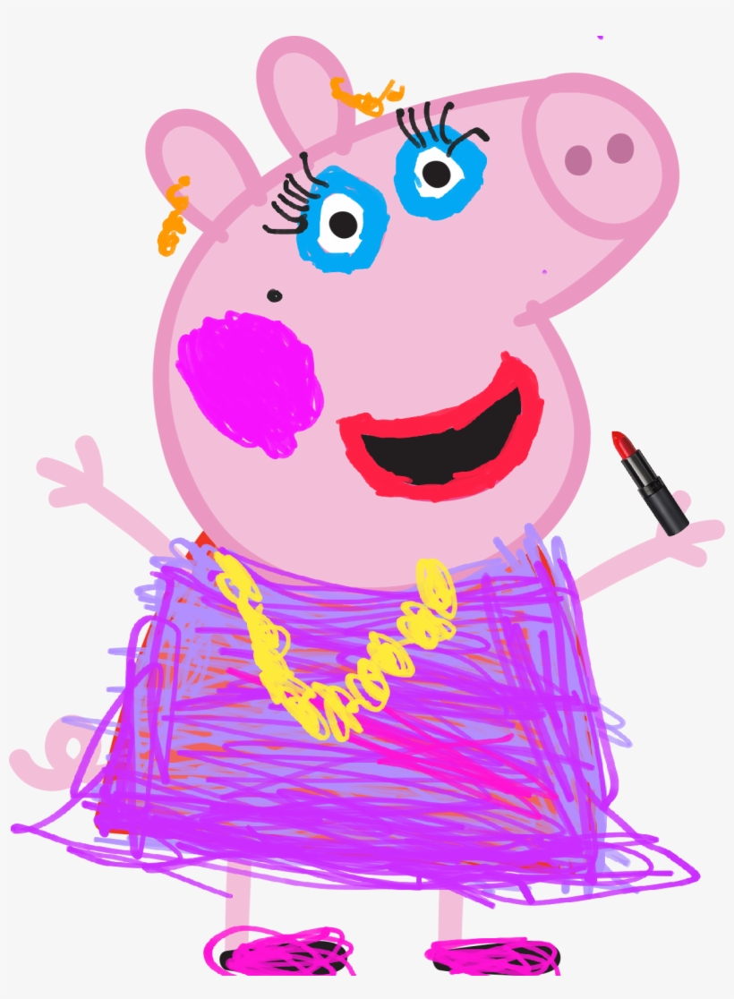 Peppa In Her Makeover - Cartoon, transparent png download