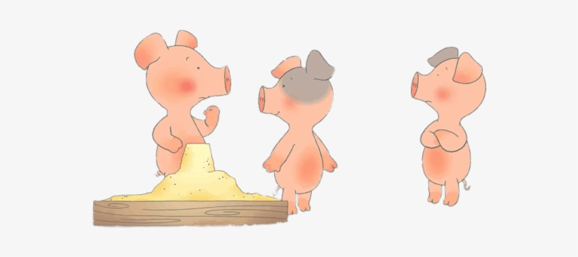 Wibbly Pig And Two Friends Near The Sandpit - Cartoon, transparent png download