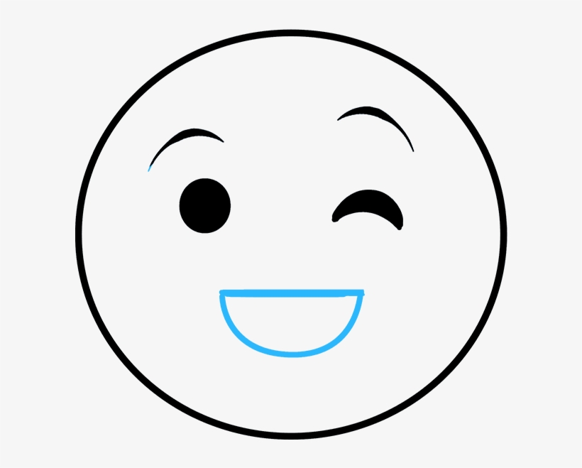 How To Draw Tongue Out Emoji - Emoji Smile Drawings, transparent png download