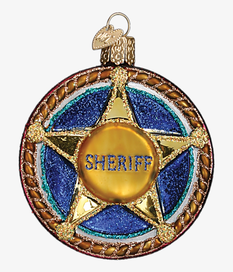 Old World Christmas Sheriff Badge Glass Ornament, Owc-old - Sheriff Christmas, transparent png download