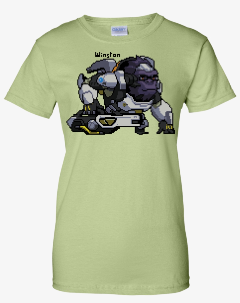 Overwatch Shirt Winston Pixel Name Watchauto - T-shirt, transparent png download