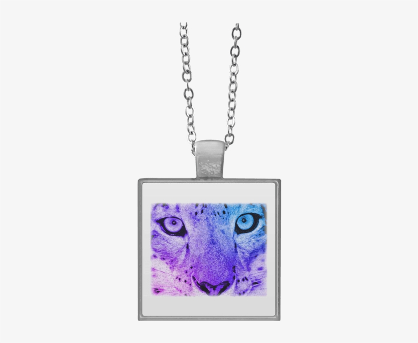 Silver Square Necklace Mockup, transparent png download