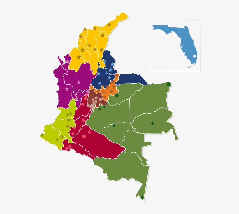 Puede Descargar El Mapa De Las Sedes De La Unad En - Columbia Country Outline, transparent png download