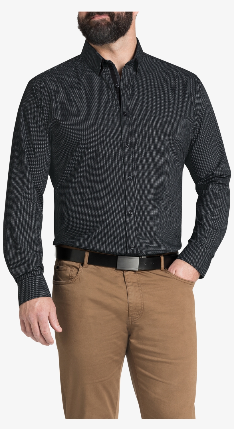 Black Gotham Print Shirt - Gentleman, transparent png download