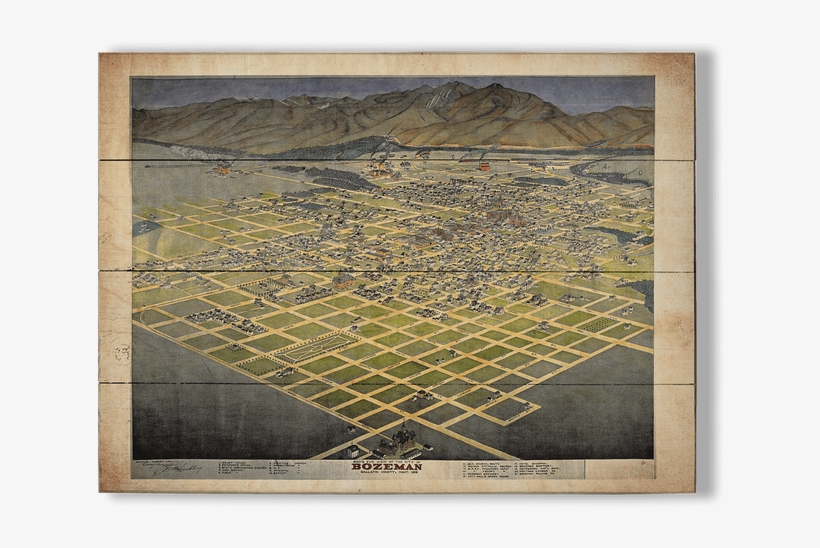 Historic Vintage Map Of Bozeman Montana - Old Bozeman Mt, transparent png download