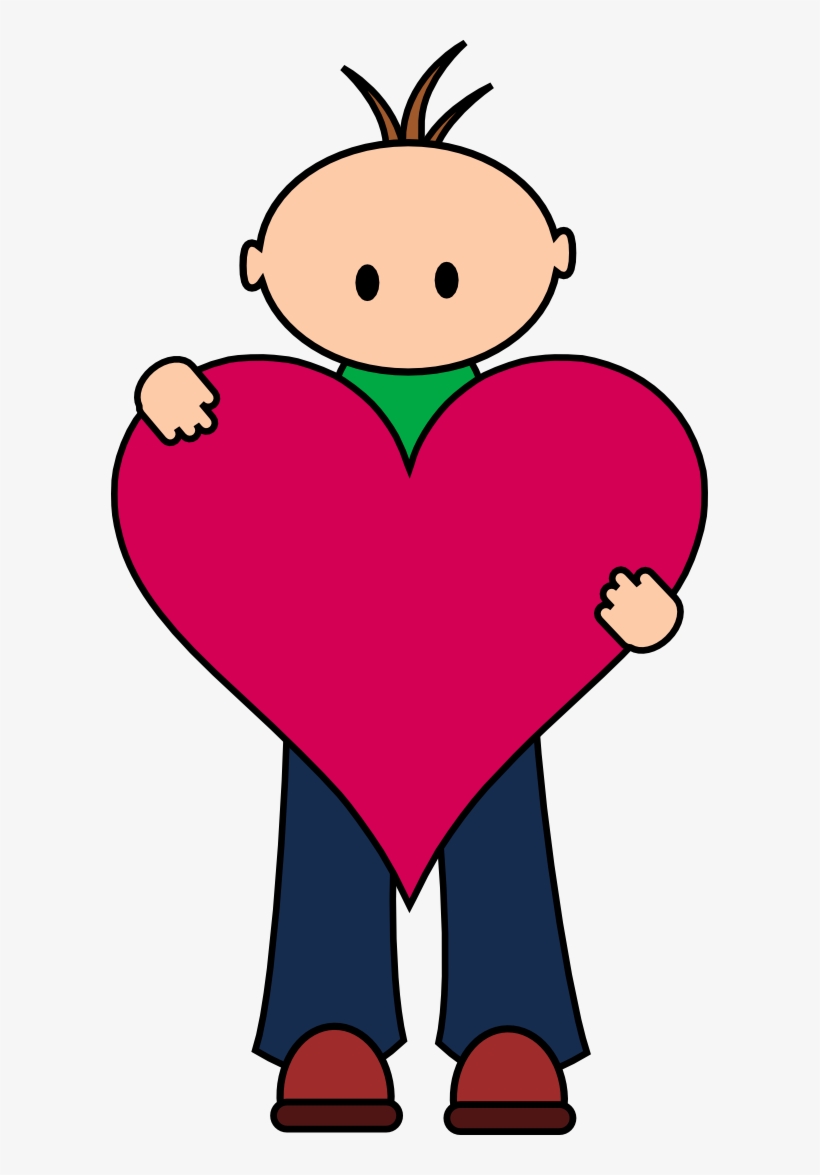 Free Valentine's Day Digital Stamp - Png Boy And Heart, transparent png download
