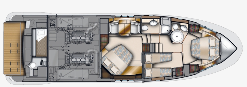 34 20150824125130 Azimut Flybridge 54 Lower-deck - Azimut Atlantis 34 Interior, transparent png download