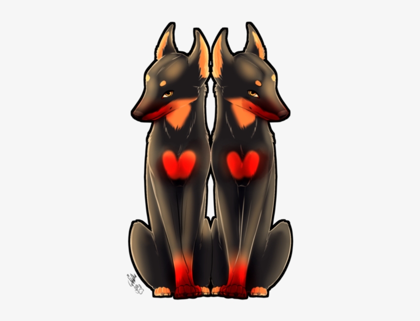 Doberman Sisters By Ukesasu-d71qcj3 - Illustration, transparent png download