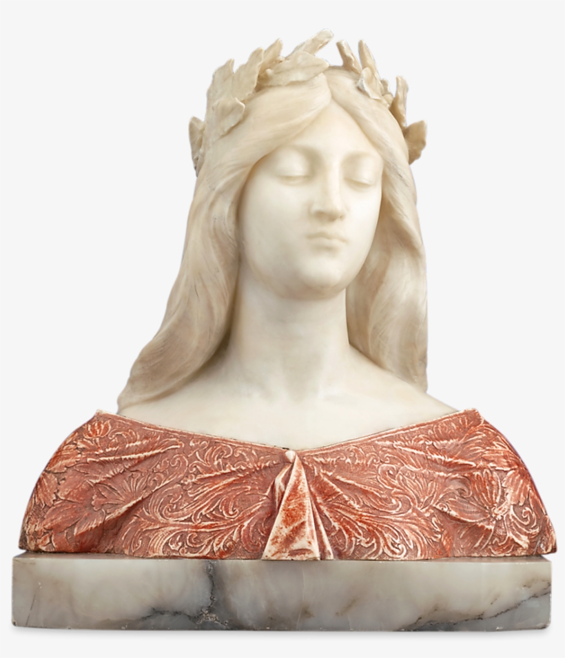 Alabaster And Onyx Bust By G - Sculpted Marble Hair, transparent png download