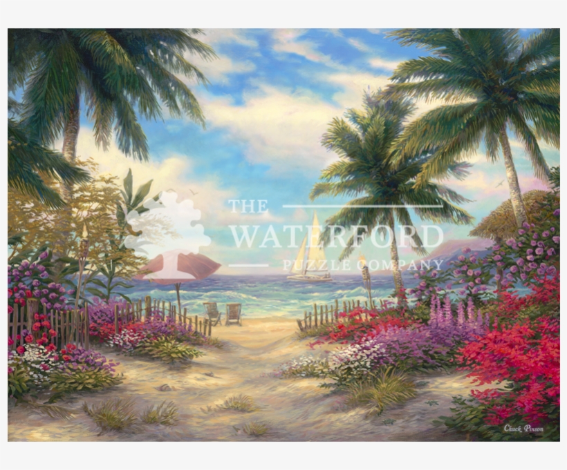 Beach Chairs By The Sea Paintings, transparent png download