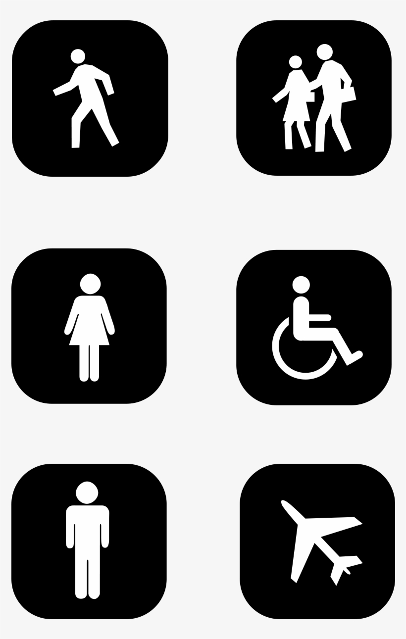 Black White Icon Men Women Png And Psd - Mall Signs And Symbols, transparent png download