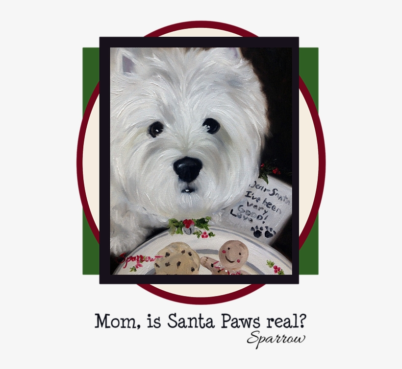 Click And Drag To Re-position The Image, If Desired - Christmas West Highland Terrier Art, transparent png download