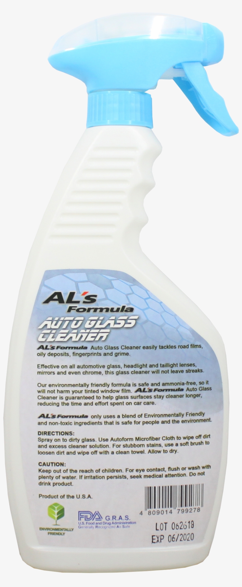 Al's Formula Auto Glass Cleaner Spray Bottle 500ml - Plastic Bottle, transparent png download
