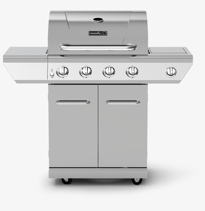 4-burner Propane Gas Grill With Stainless Steel Side - Barbecue Grill, transparent png download