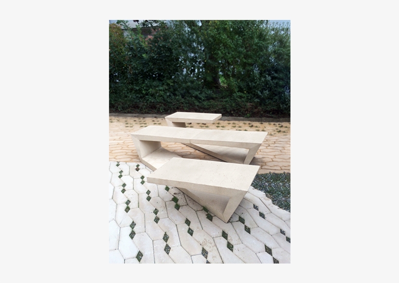 Banda Doblada De Hormigon Blanco De Susanne Cierniak - Outdoor Bench, transparent png download