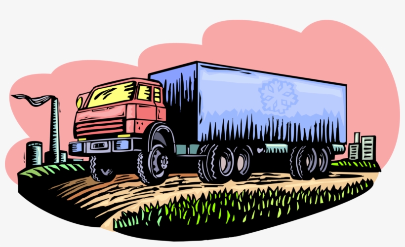 Vector Illustration Of Commercial Shipping And Delivery - Trailer Truck, transparent png download