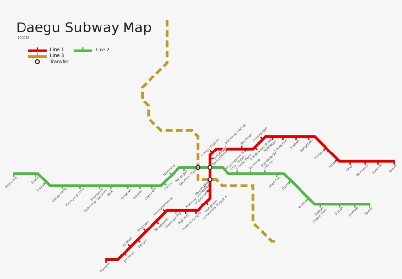 Daegu Metro Resources - Daegu Subway Line 1, transparent png download