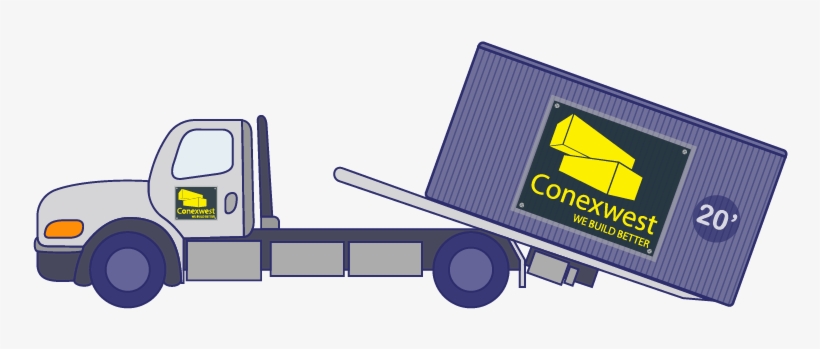 Tow Truck Container Delivery - Diagram, transparent png download