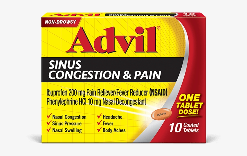 Sinus Congestion Pain3 - Advil Severe Cold And Sinus, transparent png download