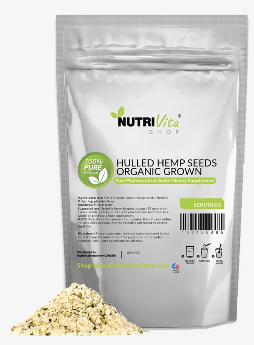 Premium Hemp Raw Shelled Seeds - Lysine Powder, transparent png download