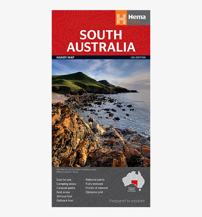 Hema South Australia Handy Map - South Australia, transparent png download