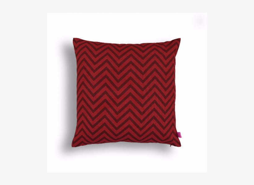 Red Chevron Pillow, Cotton, Print In Back & Front, - Cushion, transparent png download