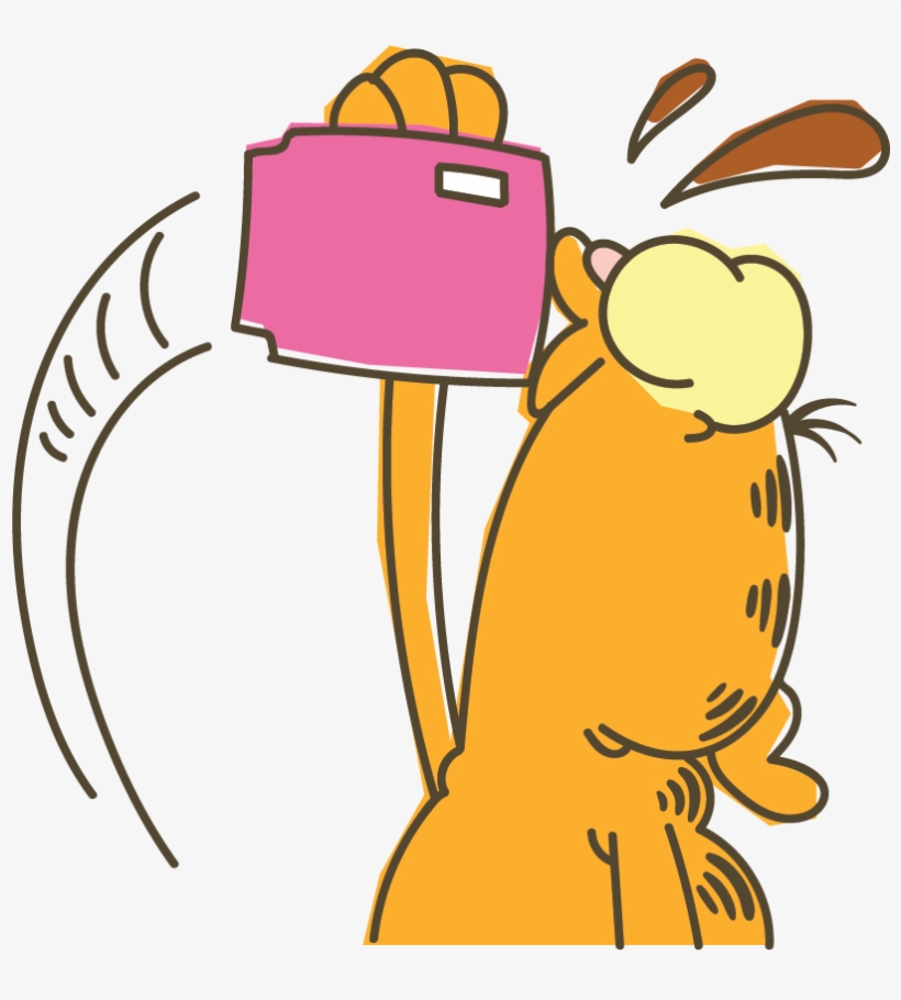Graphic Black And White Download Garfield Line Stickers - Cartoon, transparent png download