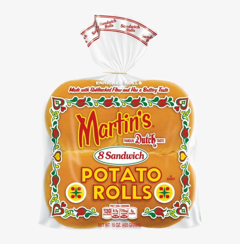 Martin's Sandwich Potato Rolls, Made With Unbleached - Martin's Potato Hamburger Bun, transparent png download