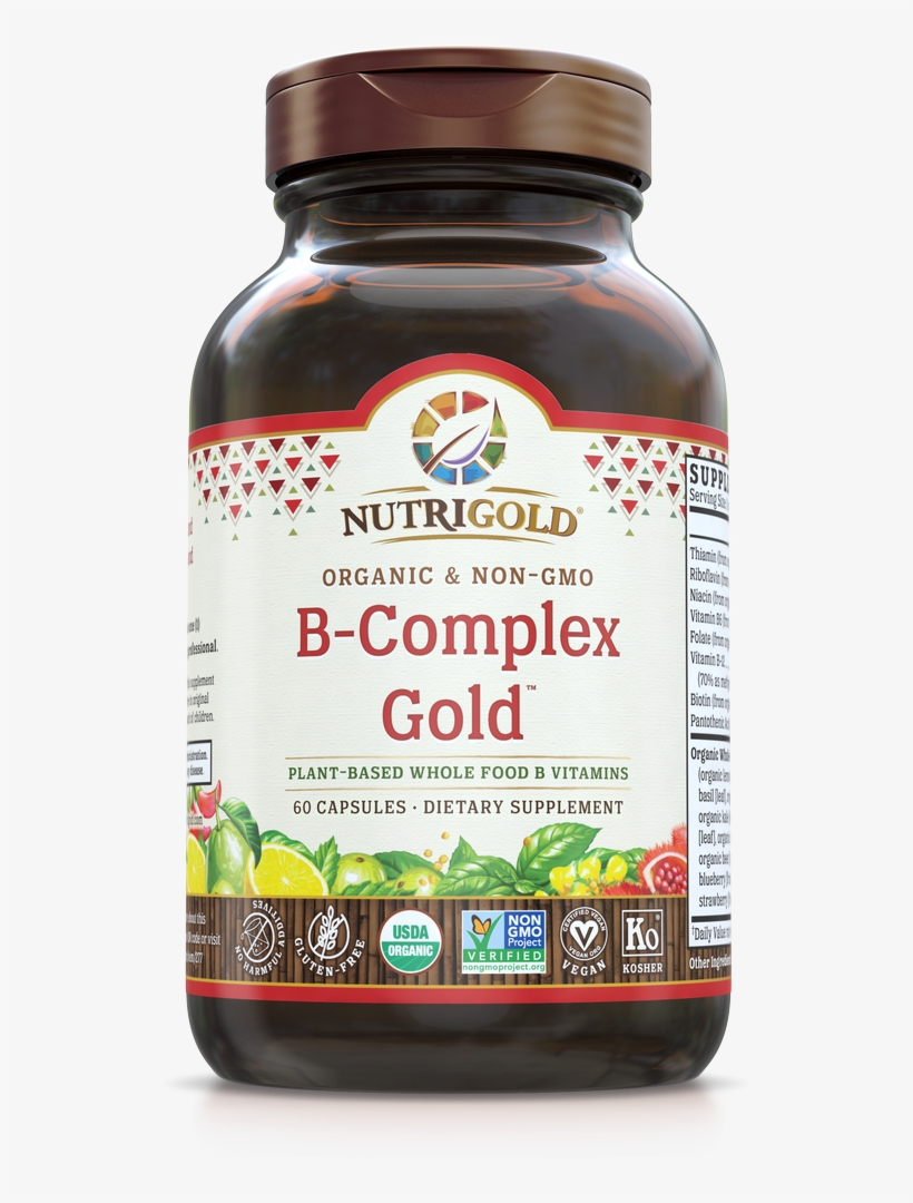 Nutrigold Vitamin B Complex, Plant Based, Whole Food - Nutrigold Vitamin D3 Gold, transparent png download