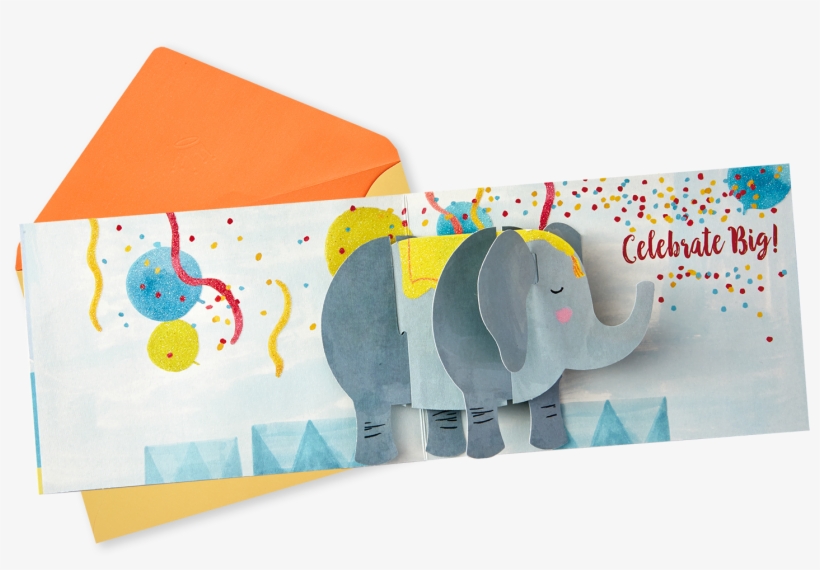 Celebrate Big Circus Pop Up Birthday Card - Indian Elephant, transparent png download