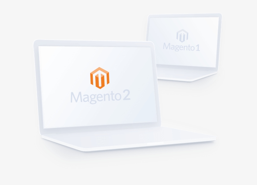 Laptops With Magento And Magento2 Logo Illustration - Sign, transparent png download