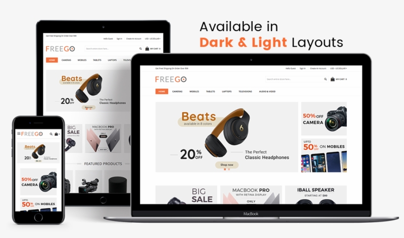 Free Magento 2 Theme - Wordpress Responsive Websites, transparent png download