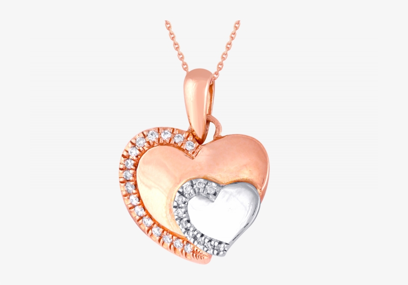 Double Hearts Diamond Pendant - Locket, transparent png download