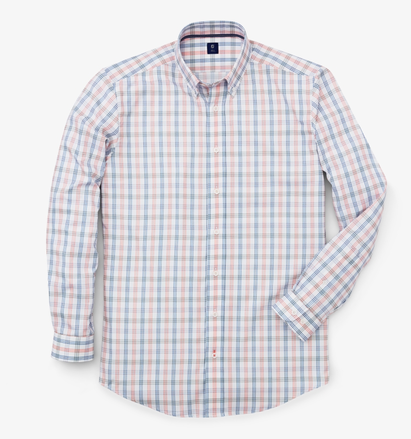 Stretch Twill Woven Tattersall Shirt - Long-sleeved T-shirt, transparent png download