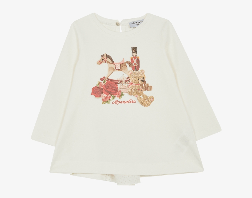 White Teddy Bear T-shirt - Girl, transparent png download
