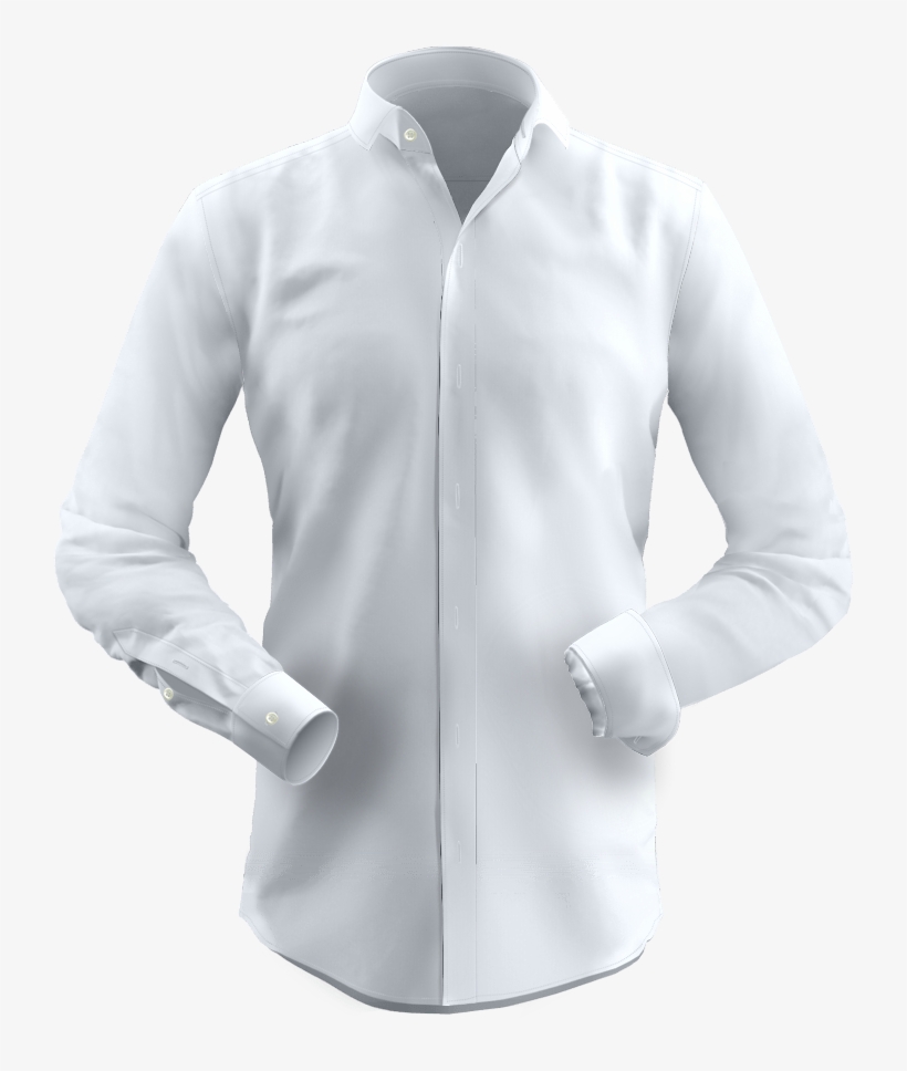 White Herringbone Shirt - Long-sleeved T-shirt, transparent png download