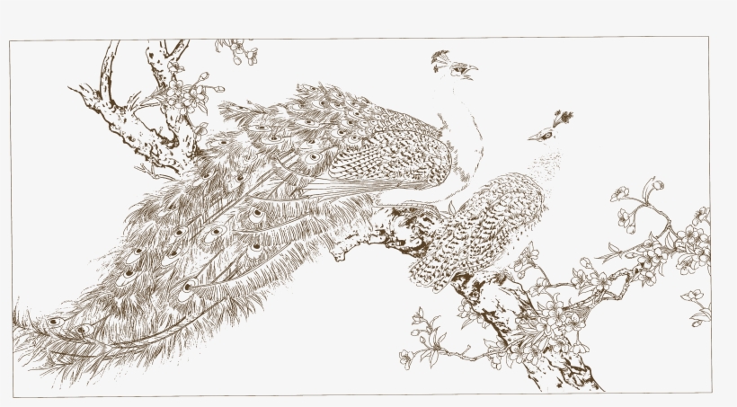 Clipart Free Stock Bird Ink Wash Painting Chinese Transprent - Line Art, transparent png download