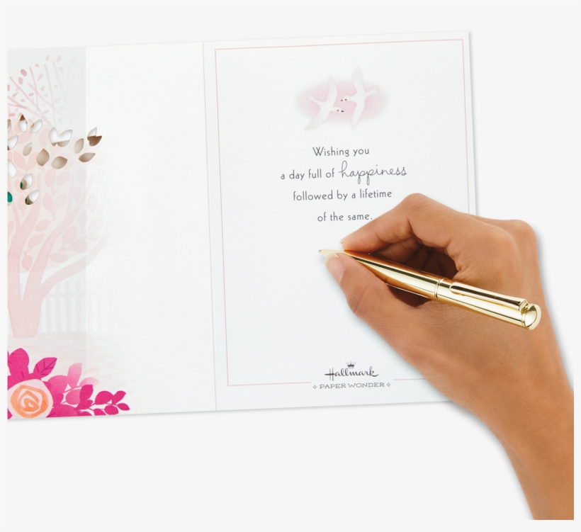 A Lifetime Of Happiness Pop Up Shadow Box Wedding Card - Writing, transparent png download