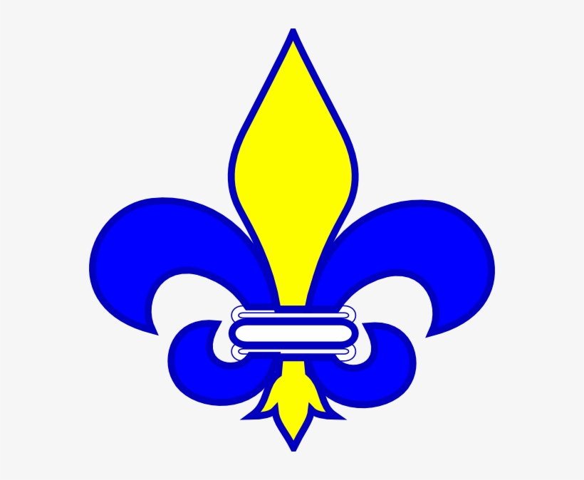 Blue Yellow White Khanda Logo School - Fleur De Lis Clip Art, transparent png download