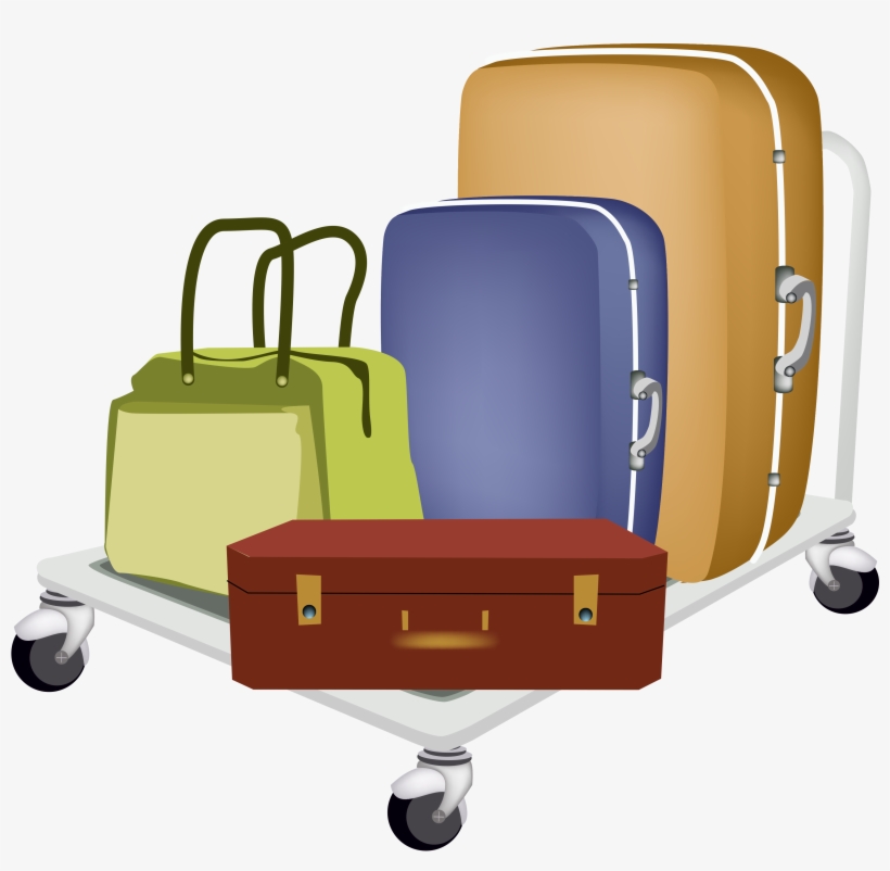 Graphic Black And White Travel Suitcase Hand Transprent - Hand Truck, transparent png download