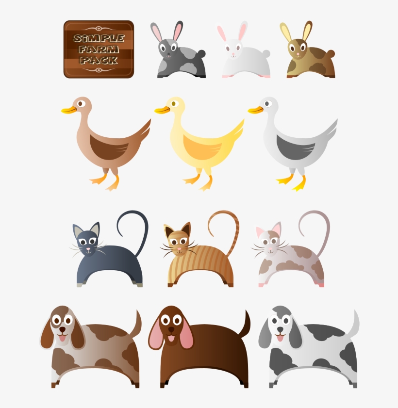 Free Simple Farm Animals - Farm Animals 2, transparent png download