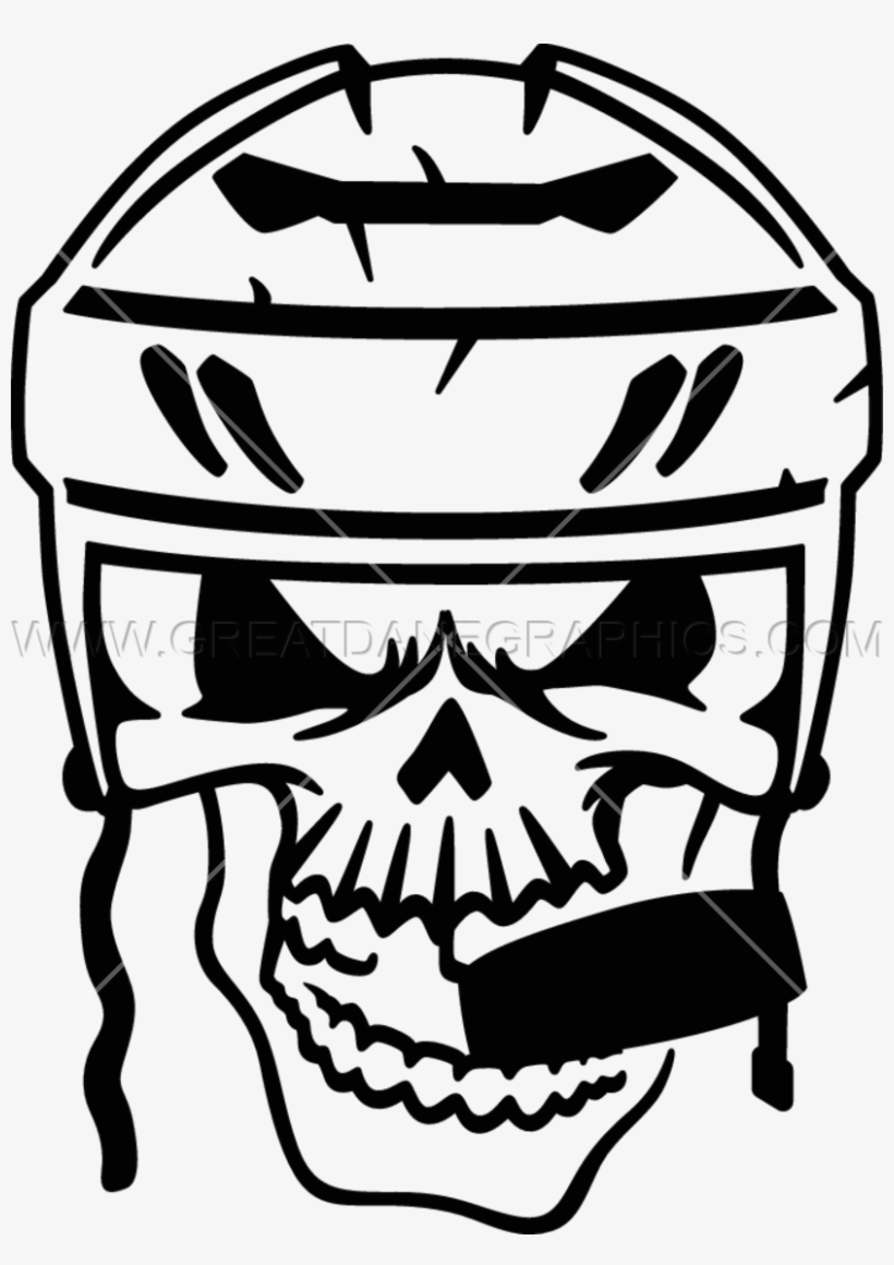 Graphic Library Hockey Free On Dumielauxepices Net - Skull In Hockey Helmet, transparent png download