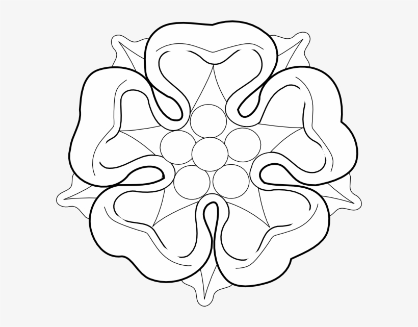 B&w Tudor Rose Clip Art At Clipartimage - Clip Art, transparent png download