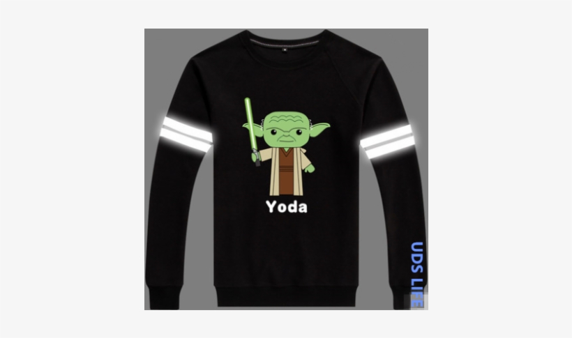 Star Wars Yoda Reflective Light Thick Sweatshirt, transparent png download
