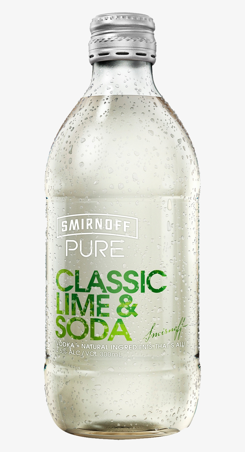Smirnoff Pure Classic Lime & Soda Bottles 300ml - Smirnoff Pure Passionfruit Lime & Soda 300ml, transparent png download