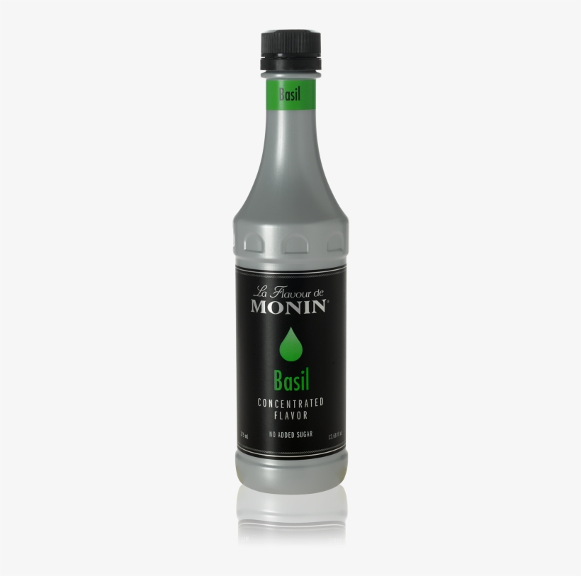 Front Label - Monin Concentrated Flavor, Basil, 375 Ml, transparent png download